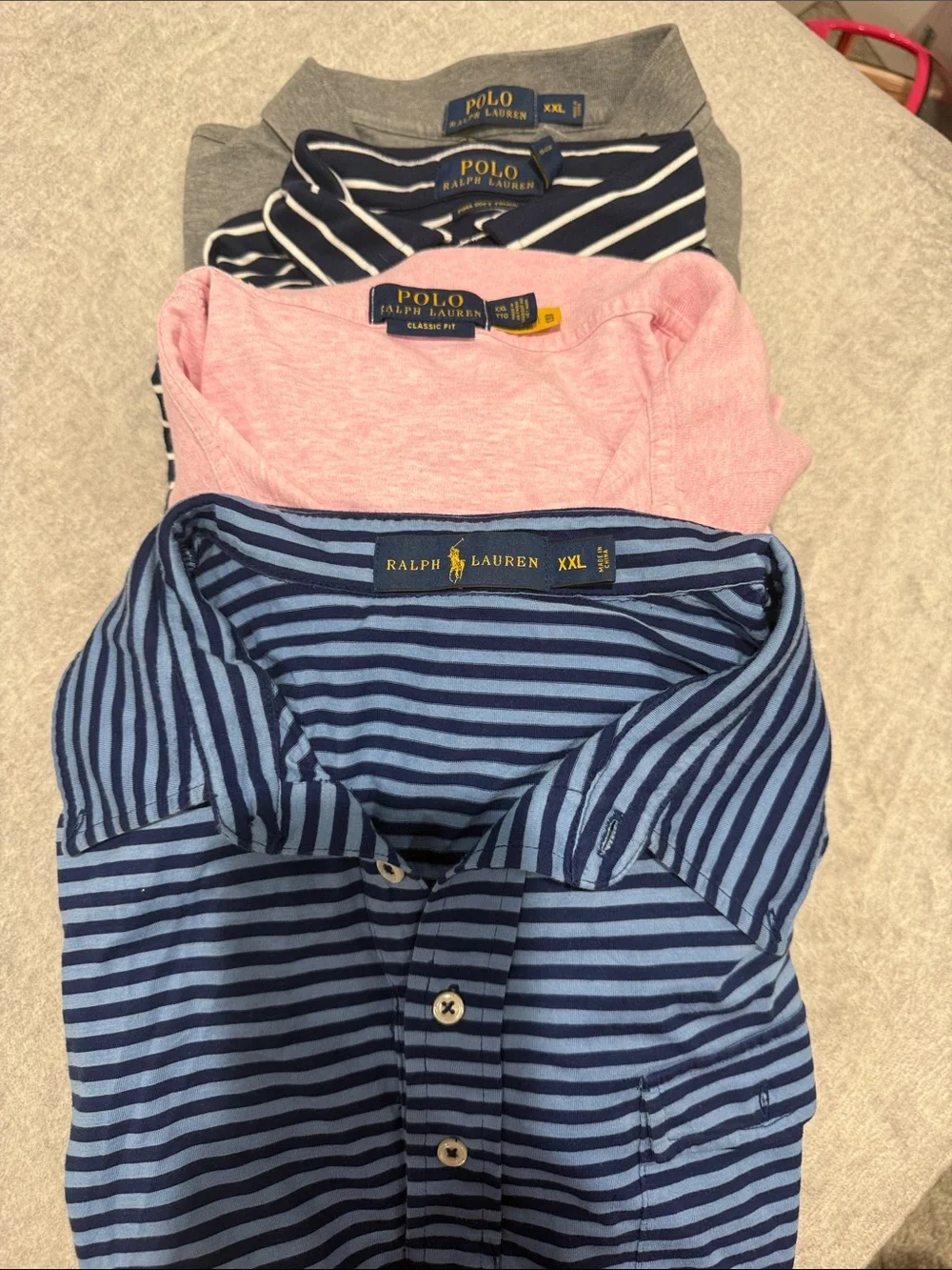 4 Men’s Polo Ralph Lauren short sleeve collared shirts
